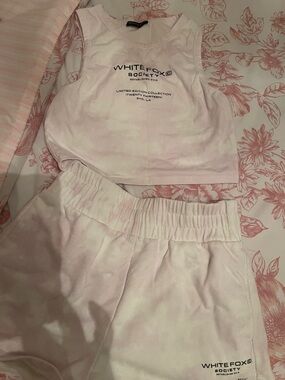 White Fox Boutique Pale Pink Athletic Shorts Set